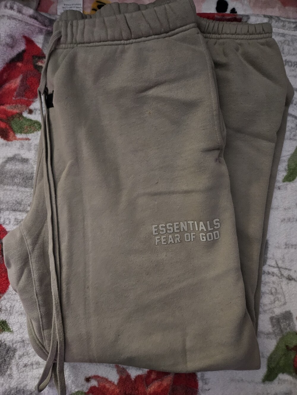 Fear of God Essentials Fleece Sweatpants Taupe Khaki Tan Size L